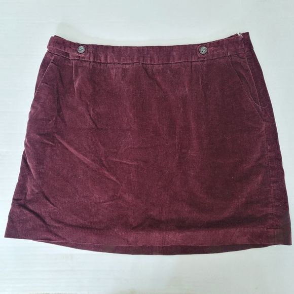 Banana Republic Curdoroy Mini Skirt, Sz.14, Maroon - Picture 1 of 10